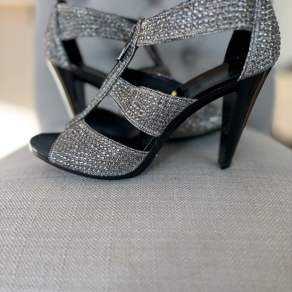 Michael Kors Chic Silver Strappy Heels
